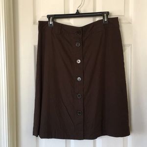 Brown button front skirt